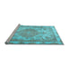 Sideview of Machine Washable Persian Light Blue Traditional Rug, wshtr2951lblu