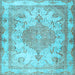 Square Persian Light Blue Traditional Rug, tr2951lblu