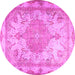 Round Persian Pink Traditional Rug, tr2951pnk