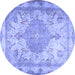 Round Persian Blue Traditional Rug, tr2951blu