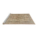 Sideview of Machine Washable Traditional Brown Rug, wshtr2952