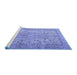 Sideview of Machine Washable Persian Blue Traditional Rug, wshtr2952blu