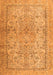 Serging Thickness of Machine Washable Persian Orange Traditional Area Rugs, wshtr2952org