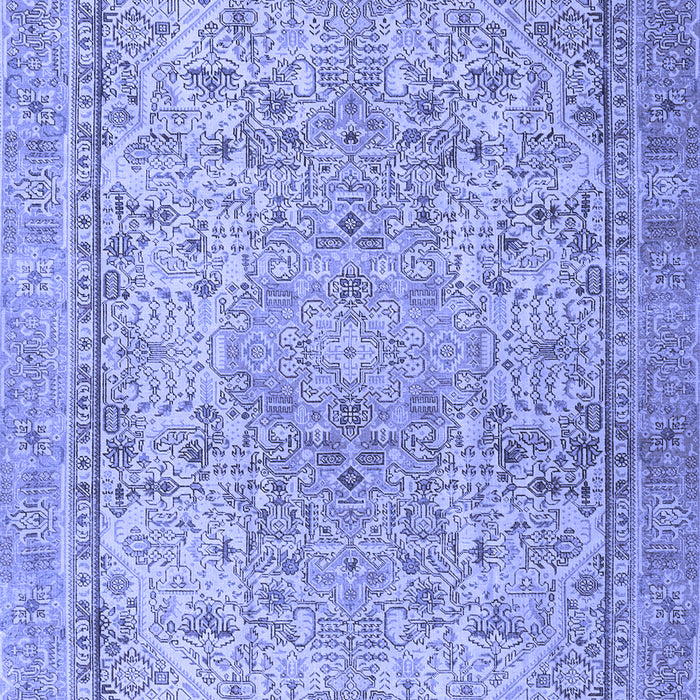 Machine Washable Persian Blue Traditional Rug, wshtr2952blu