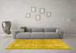 Machine Washable Persian Yellow Traditional Rug in a Living Room, wshtr2952yw