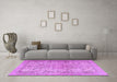 Machine Washable Persian Purple Traditional Area Rugs in a Living Room, wshtr2952pur