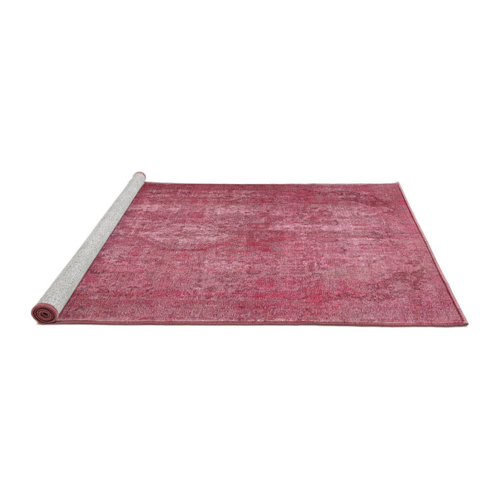 Sideview of Machine Washable Traditional Raspberry Red Rug, wshtr2953