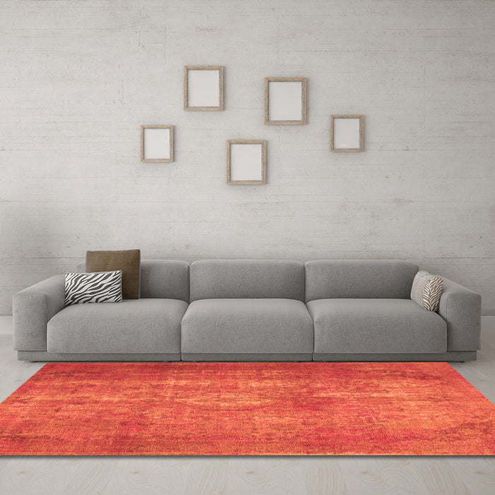 Machine Washable Persian Orange Traditional Area Rugs in a Living Room, wshtr2953org