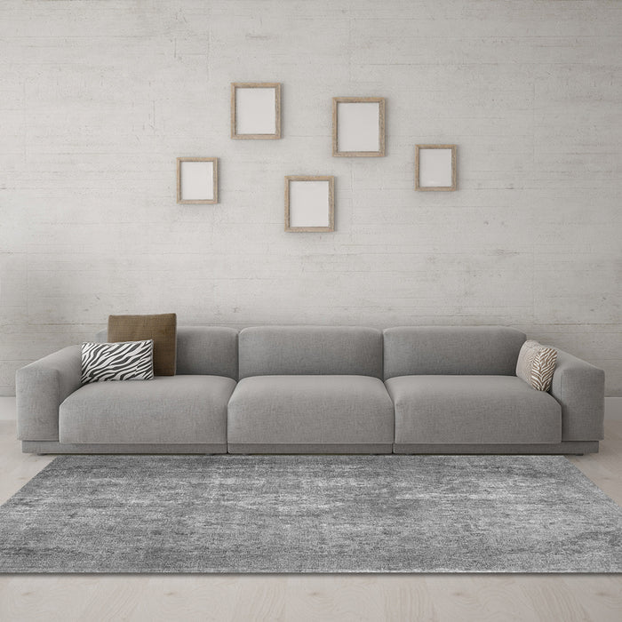 Machine Washable Persian Gray Traditional Rug in a Living Room,, wshtr2953gry