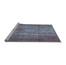 Sideview of Machine Washable Persian Light Blue Traditional Rug, wshtr2953lblu