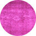 Round Persian Pink Traditional Rug, tr2953pnk