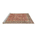 Sideview of Machine Washable Traditional Brown Rug, wshtr2954