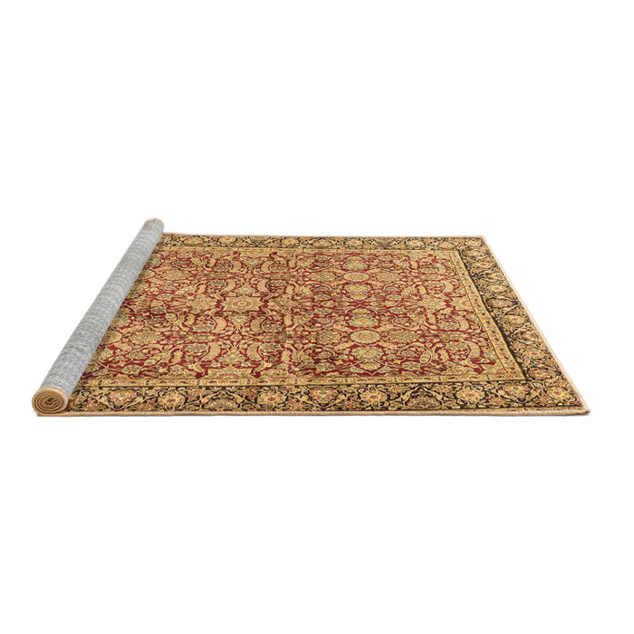 Sideview of Machine Washable Persian Brown Traditional Rug, wshtr2954brn
