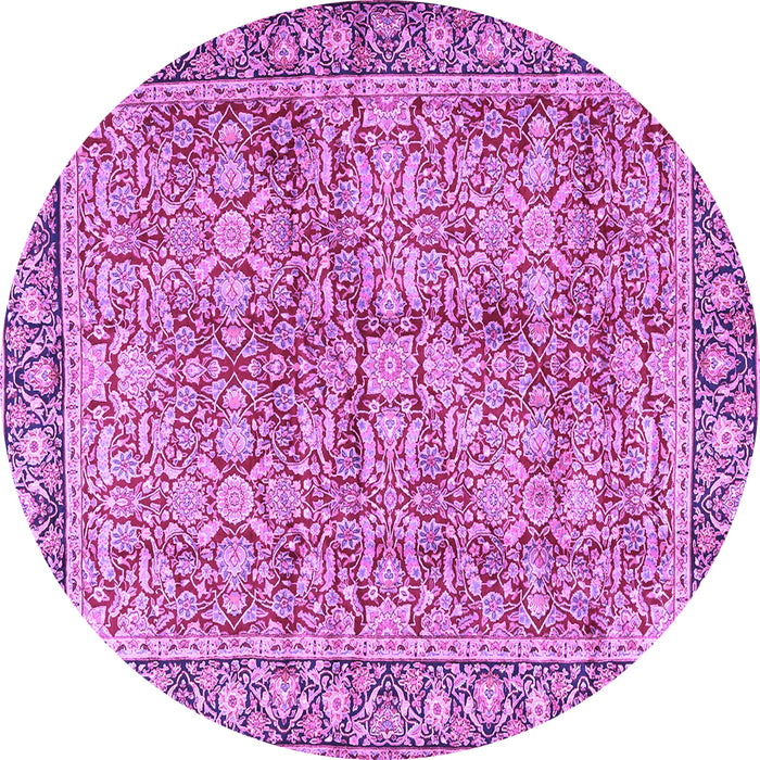Round Persian Purple Traditional Rug, tr2954pur