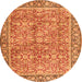 Machine Washable Persian Orange Traditional Area Rugs, wshtr2954org