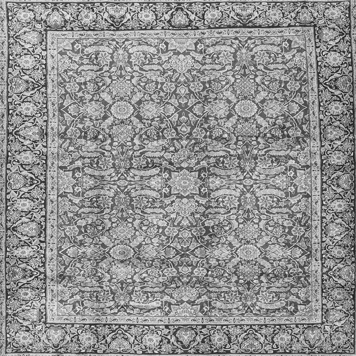 Round Machine Washable Persian Gray Traditional Rug, wshtr2954gry