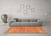 Machine Washable Persian Orange Traditional Area Rugs in a Living Room, wshtr2954org