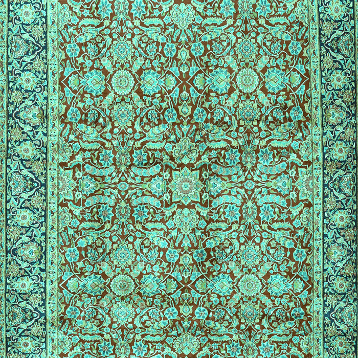 Machine Washable Persian Turquoise Traditional Area Rugs, wshtr2954turq