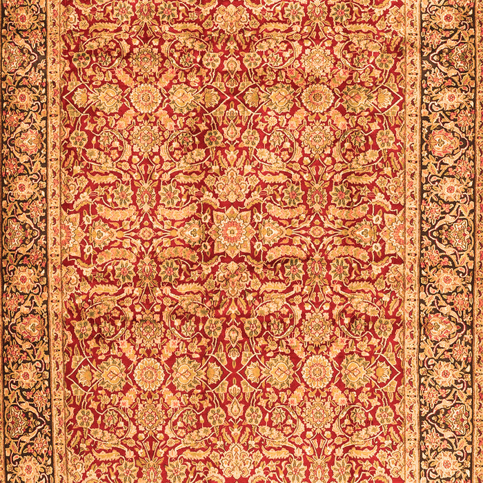 Serging Thickness of Machine Washable Persian Orange Traditional Area Rugs, wshtr2954org