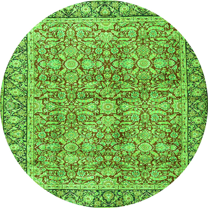 Square Persian Green Traditional Rug, tr2954grn