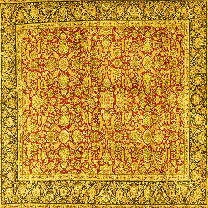 Square Persian Yellow Traditional Rug, tr2954yw