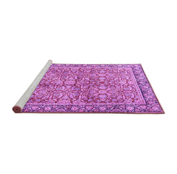 Sideview of Machine Washable Persian Purple Traditional Area Rugs, wshtr2954pur