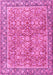 Machine Washable Persian Pink Traditional Rug, wshtr2954pnk