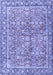 Machine Washable Persian Blue Traditional Rug, wshtr2954blu