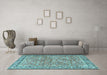 Machine Washable Persian Light Blue Traditional Rug in a Living Room, wshtr2954lblu