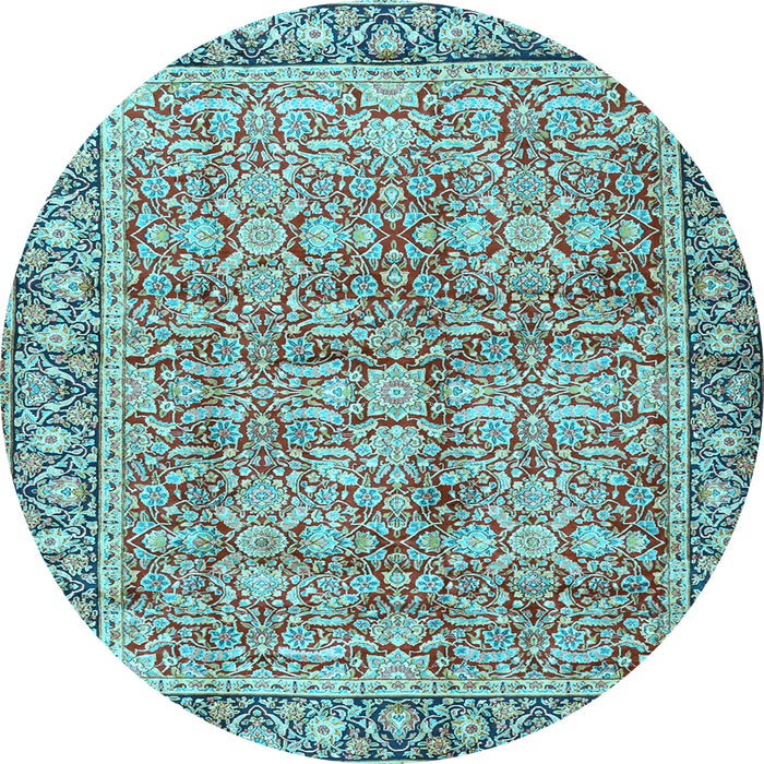 Round Persian Light Blue Traditional Rug, tr2954lblu