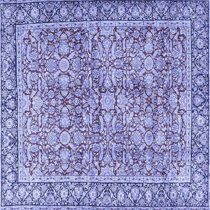 Square Machine Washable Persian Blue Traditional Rug, wshtr2954blu