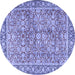 Round Persian Blue Traditional Rug, tr2954blu