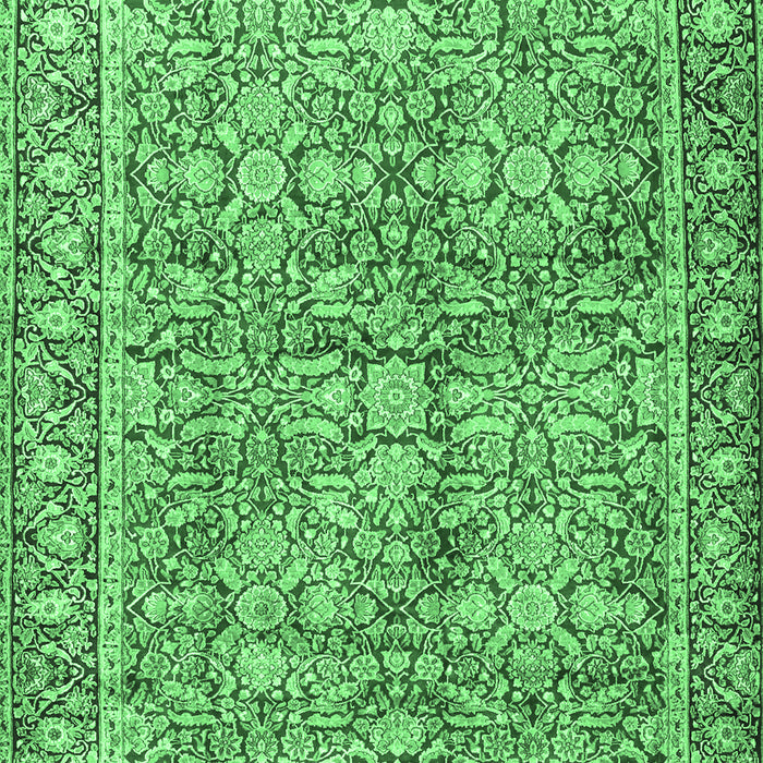 Machine Washable Persian Emerald Green Traditional Area Rugs, wshtr2954emgrn