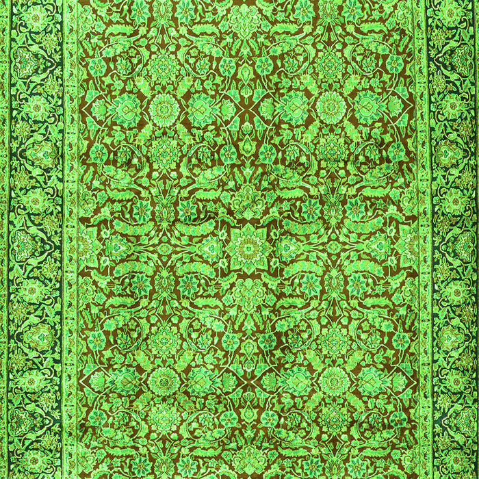 Serging Thickness of Machine Washable Persian Green Traditional Area Rugs, wshtr2954grn