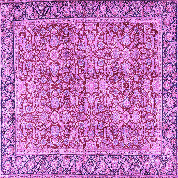 Square Machine Washable Persian Purple Traditional Area Rugs, wshtr2954pur