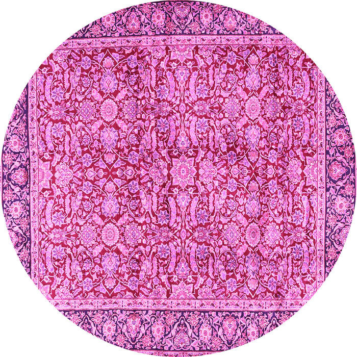 Round Persian Pink Traditional Rug, tr2954pnk