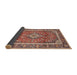 Sideview of Traditional Saffron Red Medallion Rug, tr2955