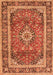 Serging Thickness of Machine Washable Medallion Orange Traditional Area Rugs, wshtr2955org