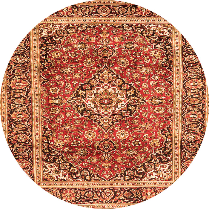 Square Medallion Orange Traditional Rug, tr2955org