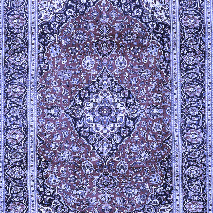 Machine Washable Medallion Blue Traditional Rug, wshtr2955blu