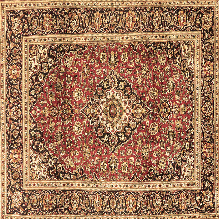 Square Medallion Brown Traditional Rug, tr2955brn