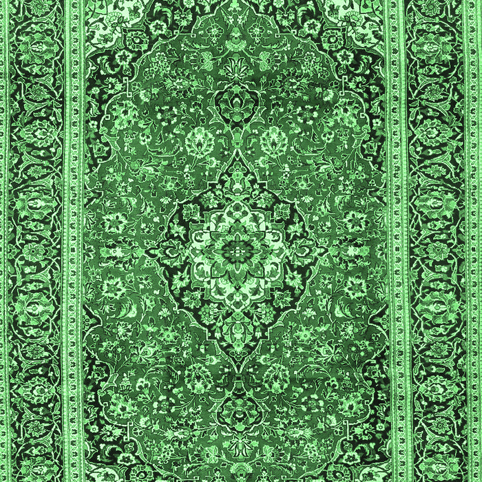 Medallion Emerald Green Traditional Rug, tr2955emgrn