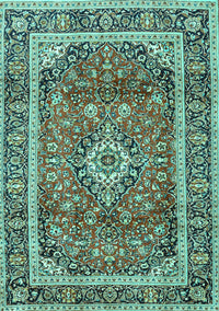 Medallion Turquoise Traditional Rug, tr2955turq