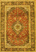 Medallion Yellow Traditional Rug, tr2955yw