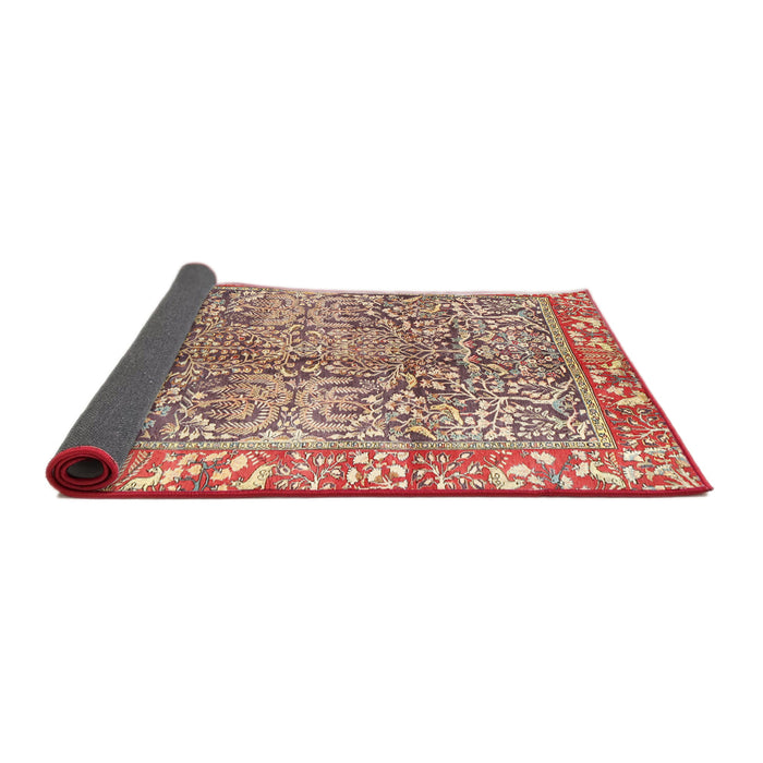 Sideview of Traditional Fire Brick Red Persian Rug, tr2956