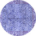Round Persian Blue Traditional Rug, tr2956blu