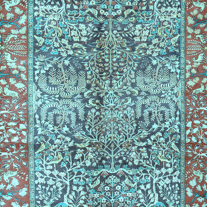 Machine Washable Persian Light Blue Traditional Rug, wshtr2956lblu