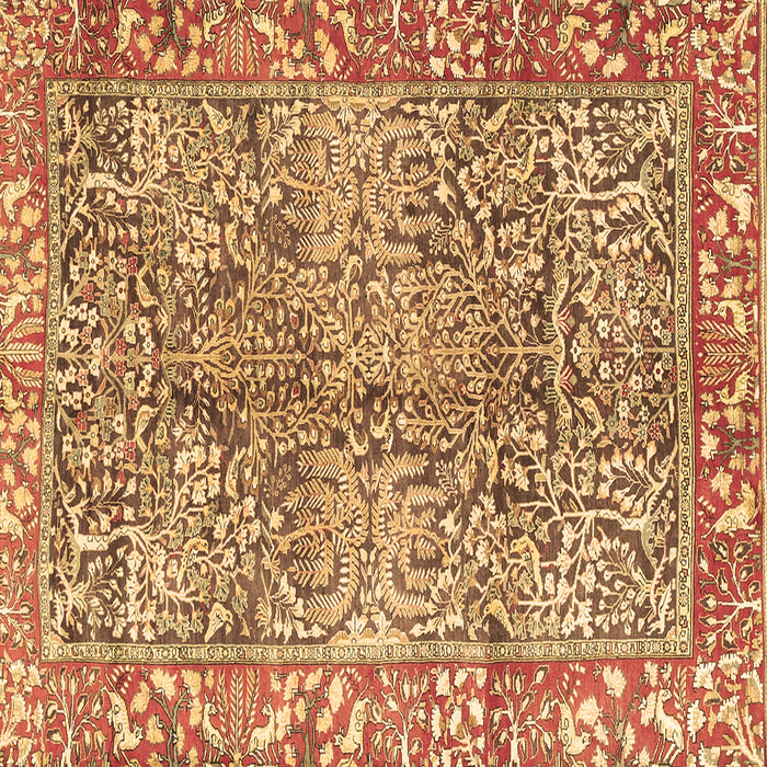 Square Machine Washable Persian Brown Traditional Rug, wshtr2956brn