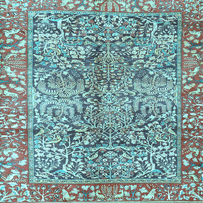 Square Persian Light Blue Traditional Rug, tr2956lblu