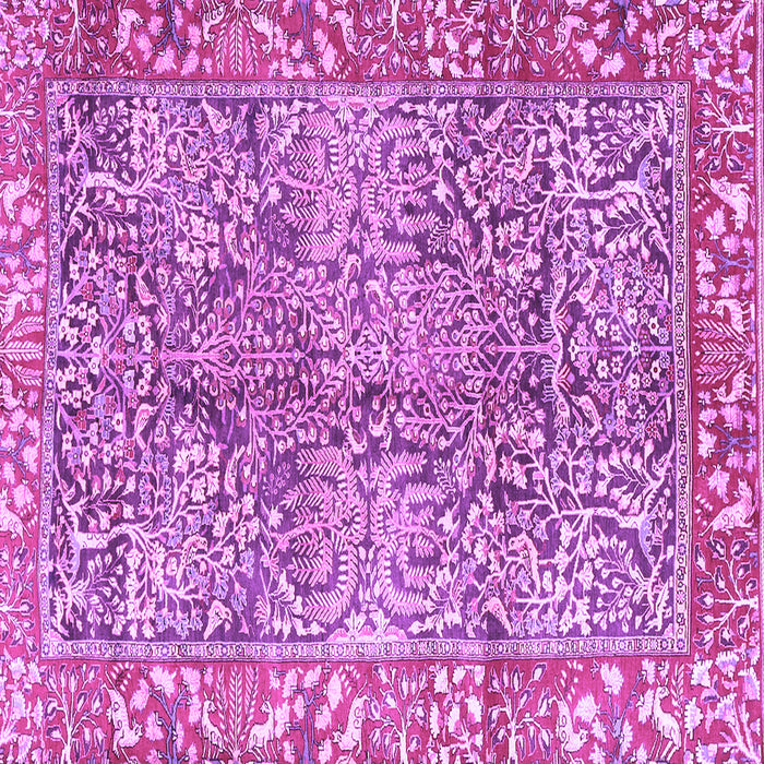 Square Machine Washable Persian Purple Traditional Area Rugs, wshtr2956pur